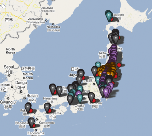 Japan radiation map